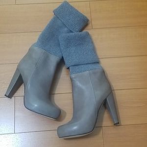 😍 REDUCED Unique leather heeled boots - knee high